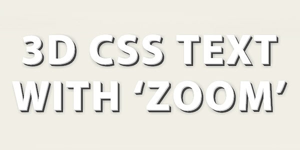 3D CSS Shadow Text Tutorial