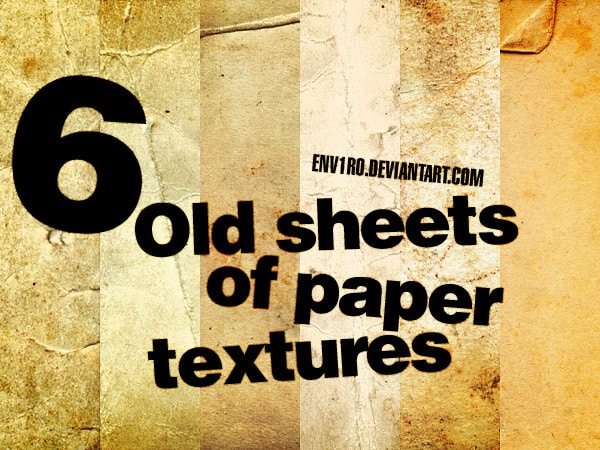6 Old sheets of paper textures
