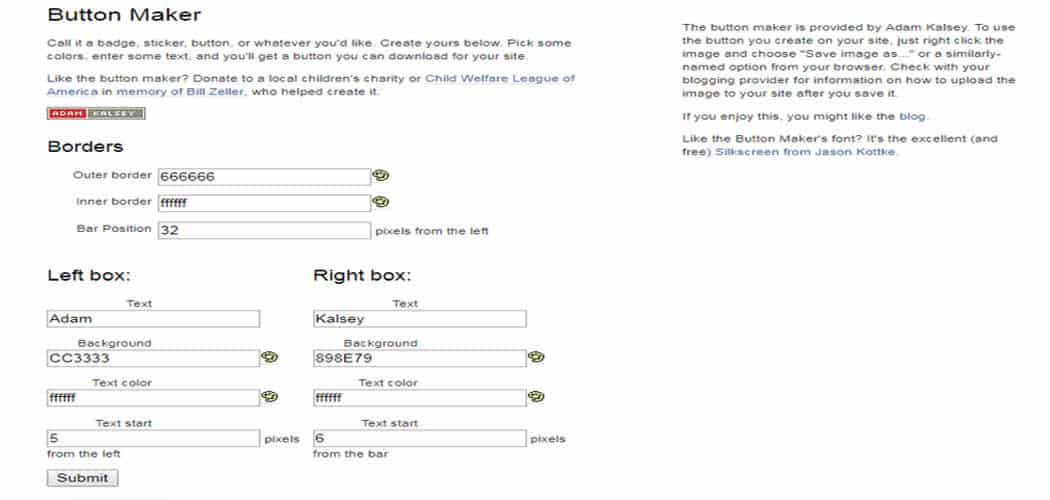 free online website button creators