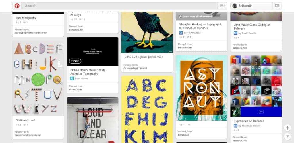 Andrea Giordano Typography Pinterest Board