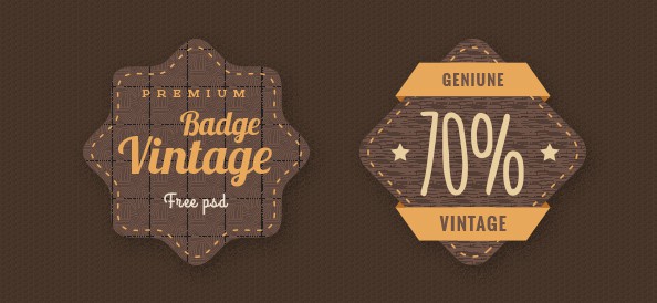 Brown Badge PSD Template Set