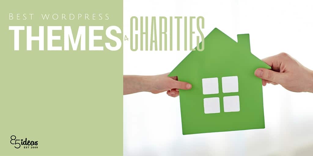 green house on white background illustration with two hands charity WordPress themes