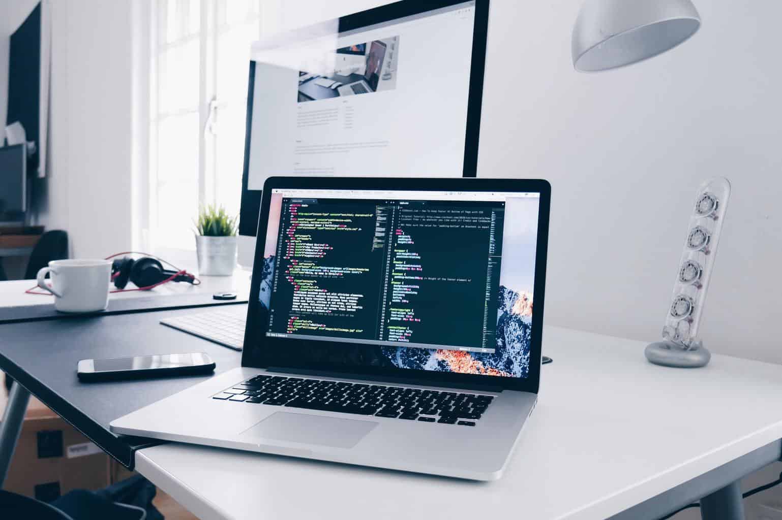Code on laptop