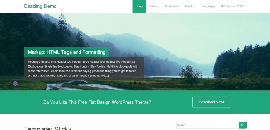 Dazzling WordPress Bootstrap Theme