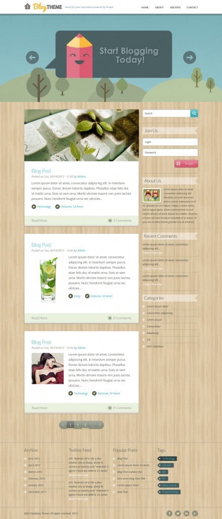 Drupal Personal blog theme