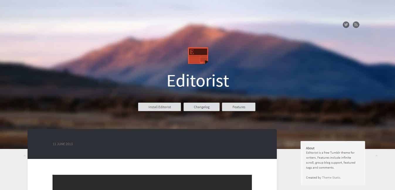 Editorist Tumblr Theme