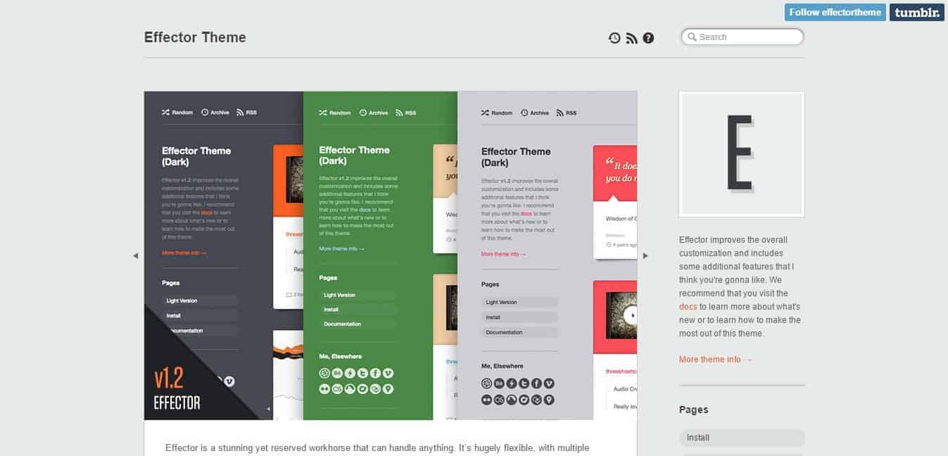 Effector Tumblr Theme