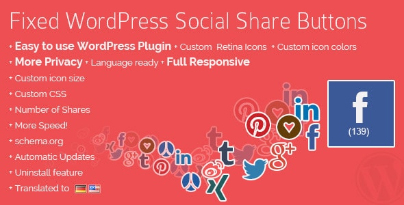 Fixed WordPress Social Share Buttons