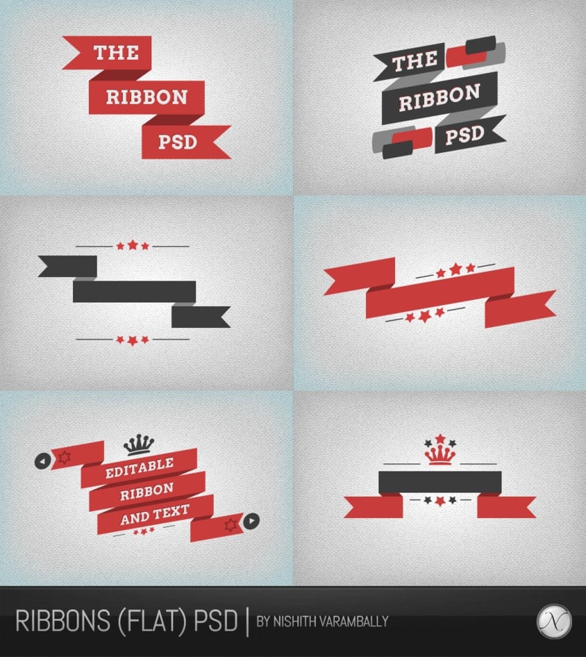 Flat design ribbons