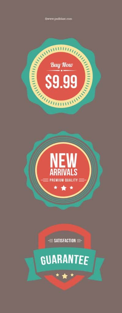 Flat Web Badges Psd