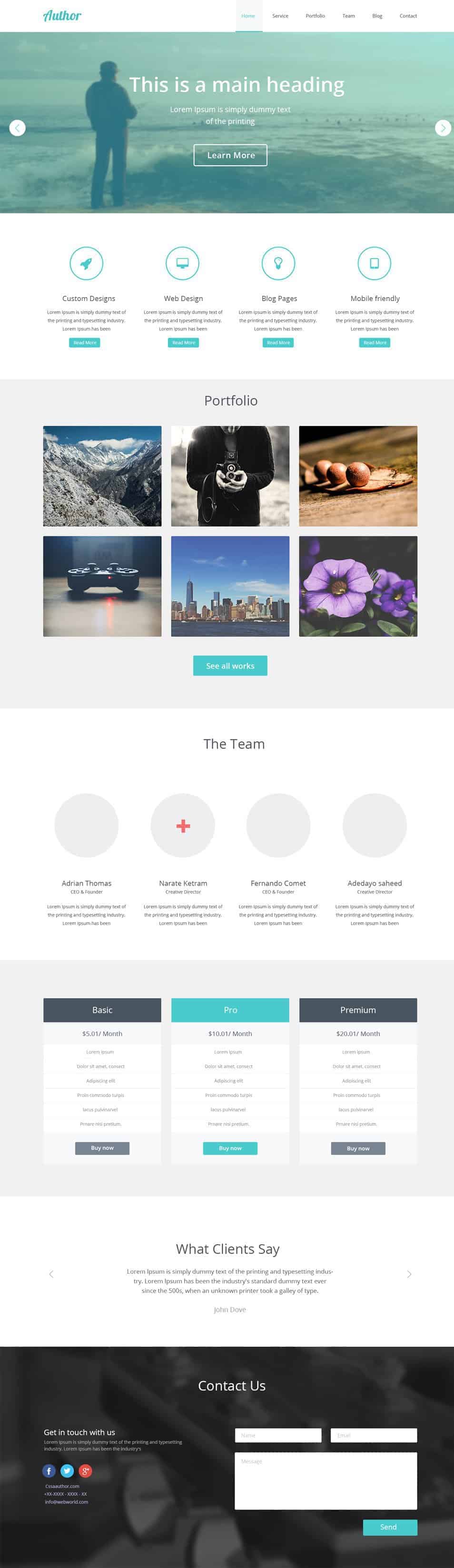 Free Agency Web Template PSD