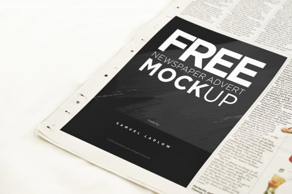 Free Newspaper Advert Mockup