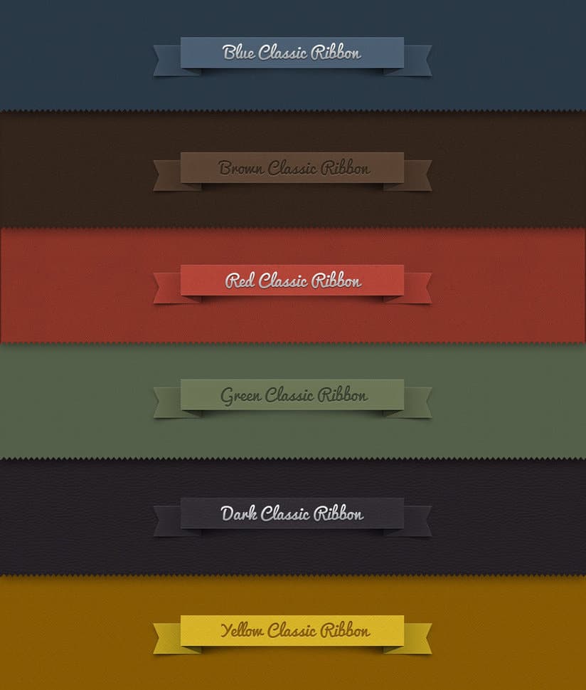 Free Psd Ribbon Classic Set