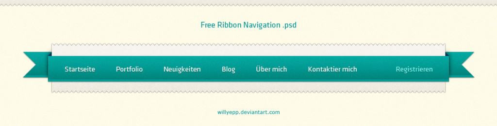 Free Ribbon Navigation PSD