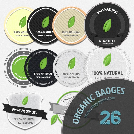 Fresh Organic Badges Psd
