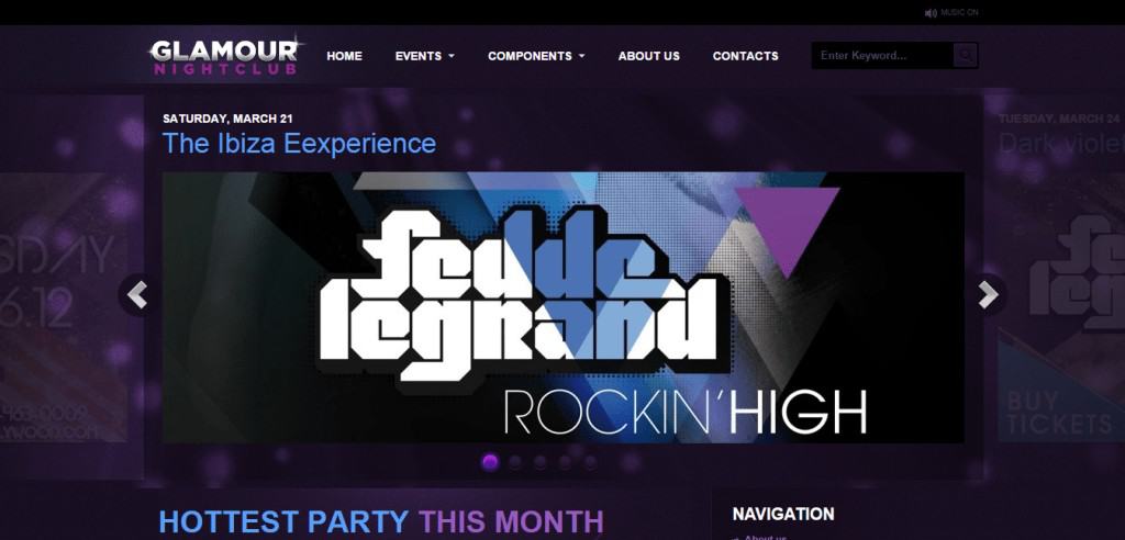 Glamour Nightclub WordPress Theme