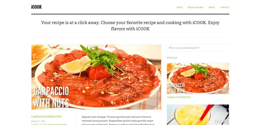iCook WordPress Theme