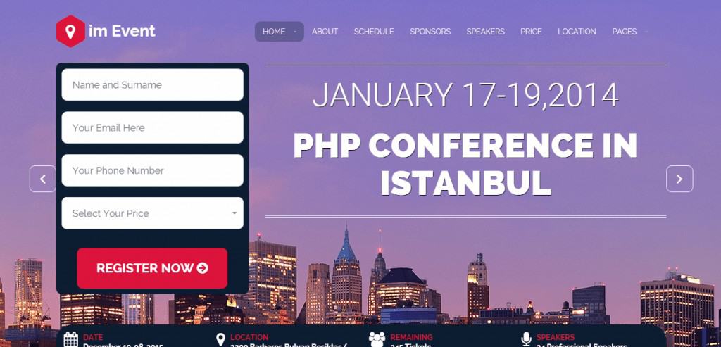 ImEvent WP Template