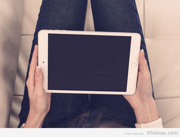 iPad mini 3 in a relaxed home setting