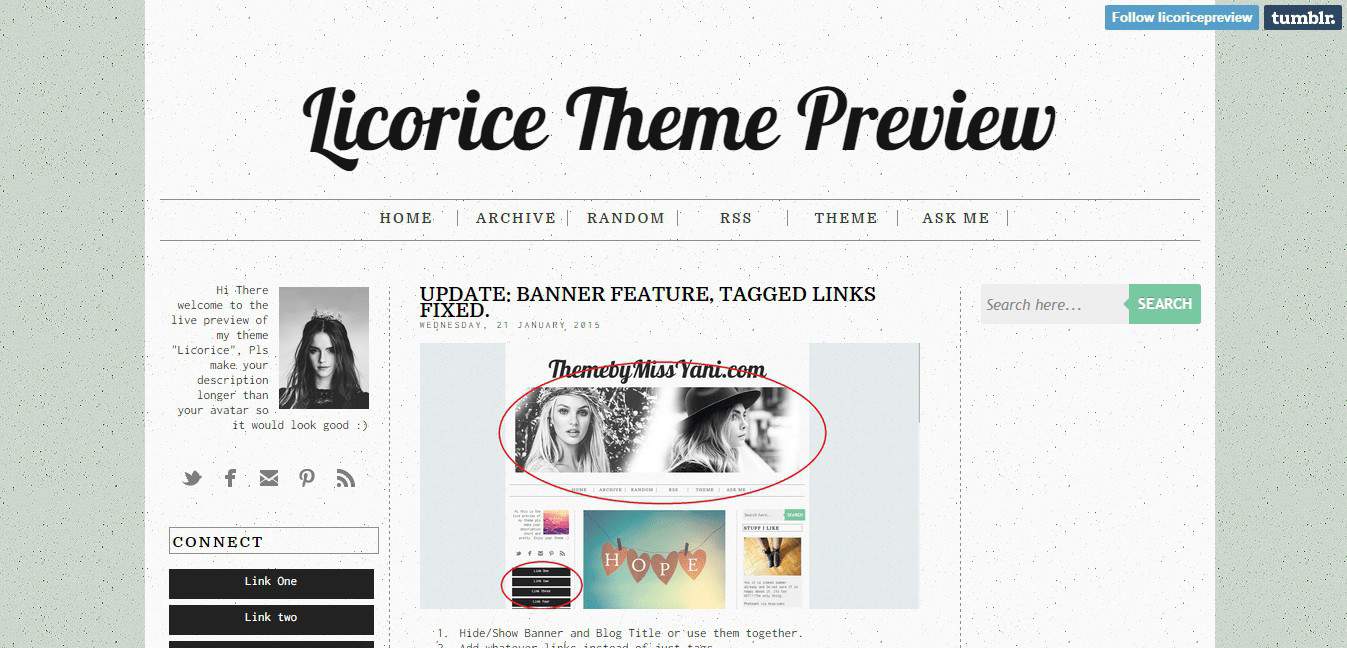 Licorice Tumblr Theme