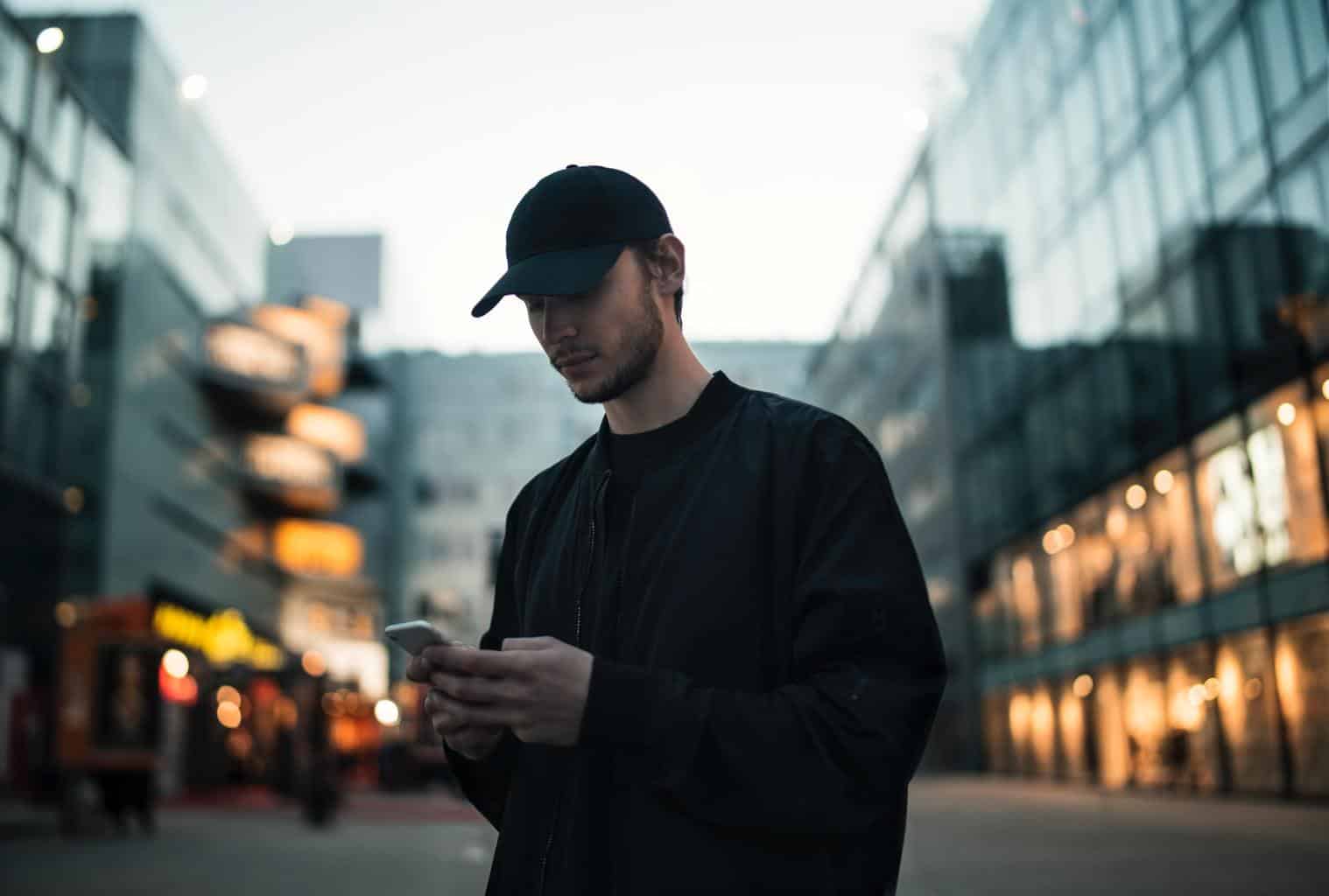 Man using mobile phone
