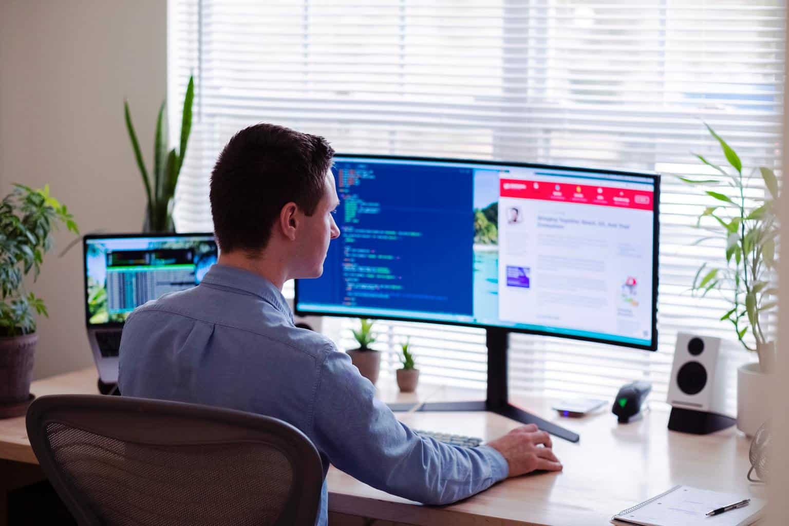 Man working on computer