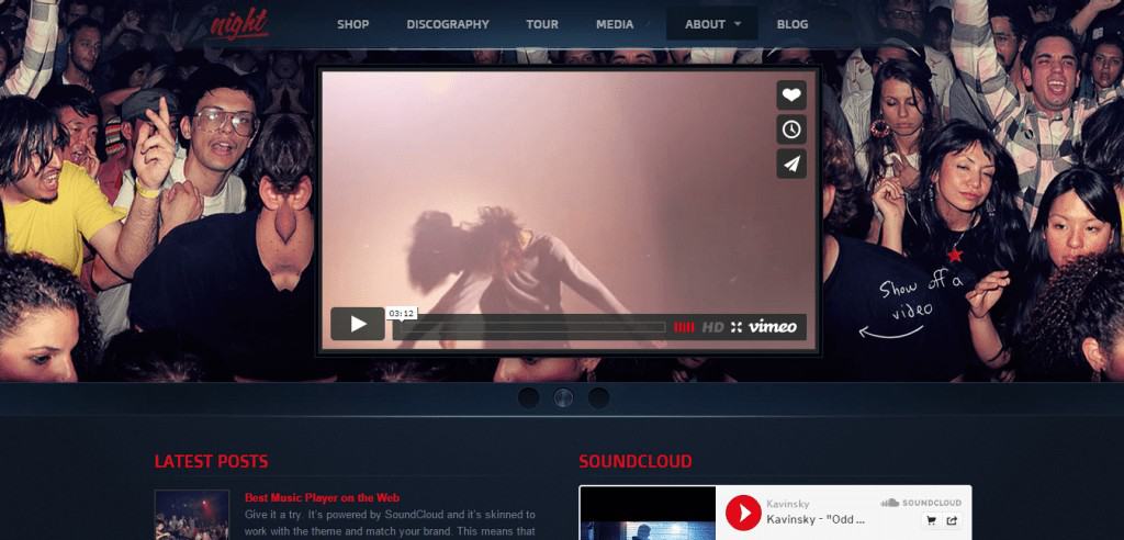 Night WordPress Music Theme