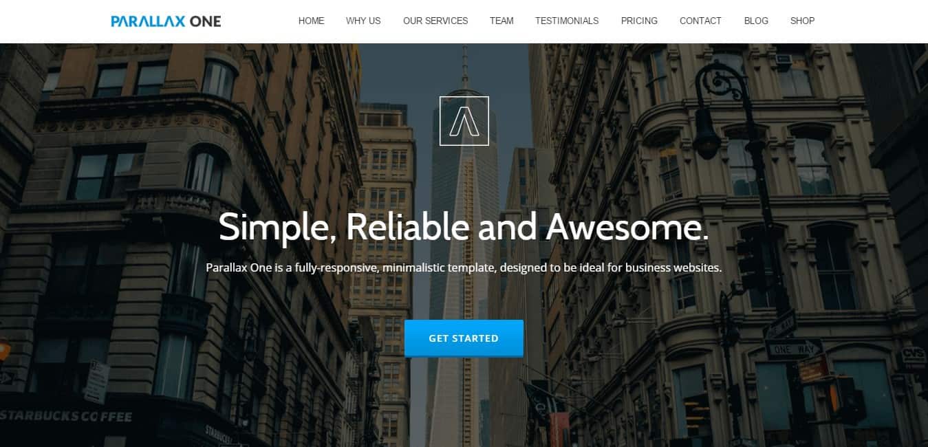 Parallax One WordPress Themeisle