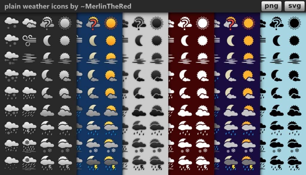 Plain weather icons