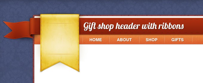 Ribbon Header PSD