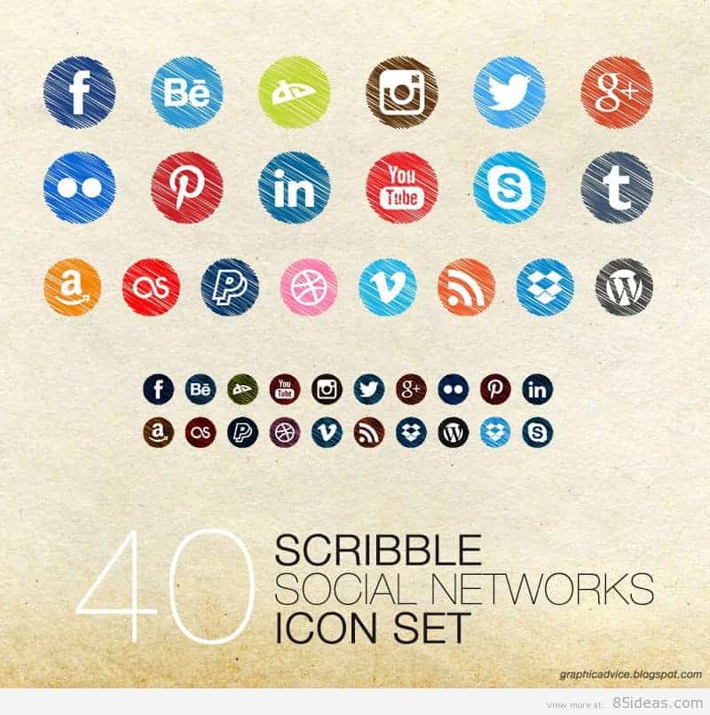Scribble Social icons
