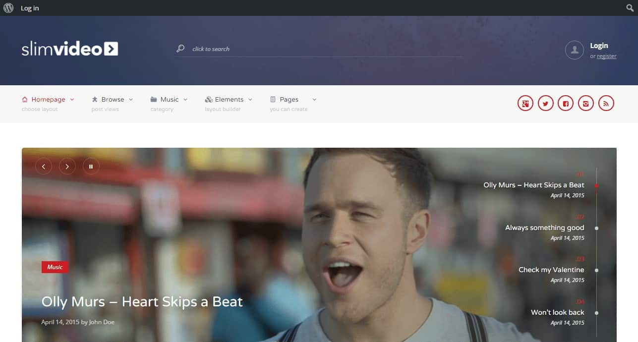 Slimvideo WordPress Theme