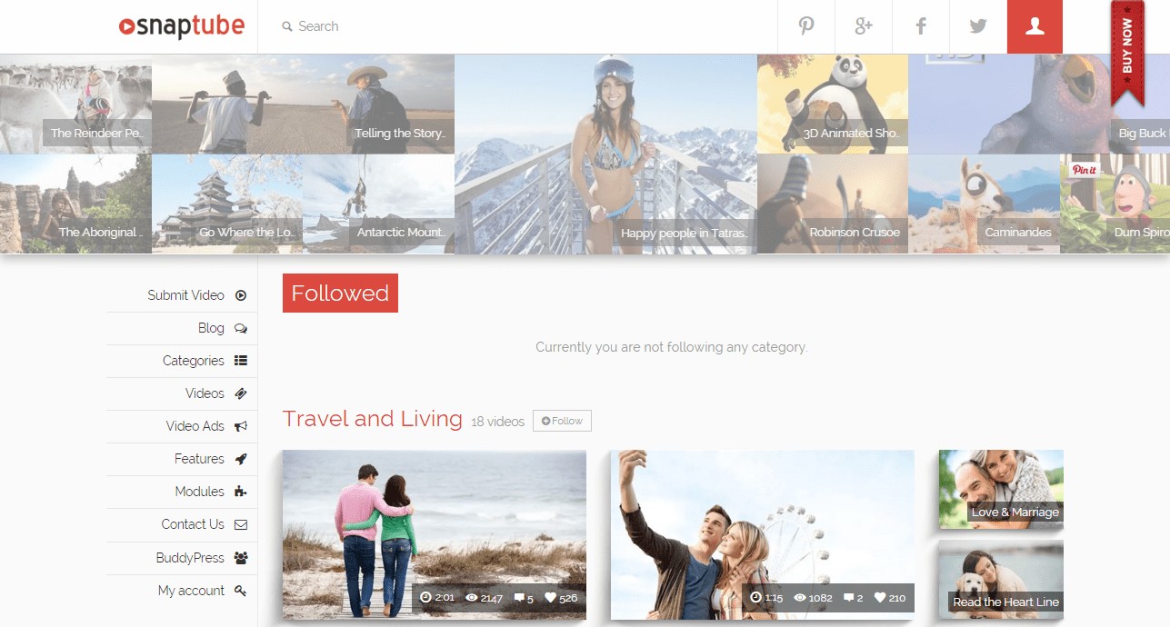 Snaptube WordPress Video theme