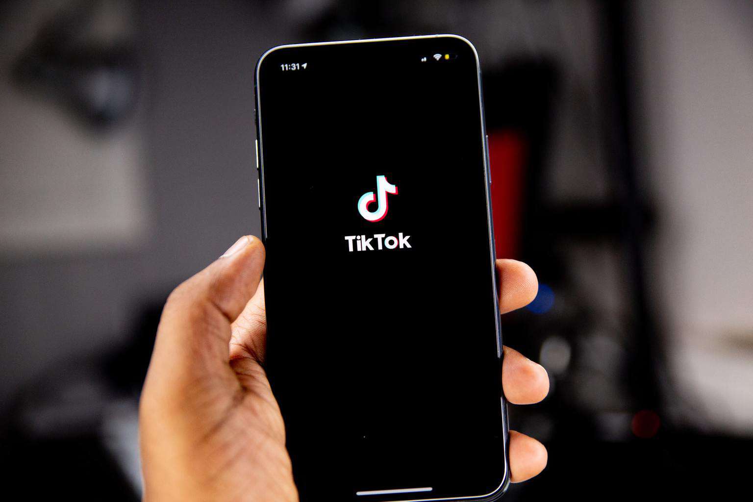 TikTok logo on screen