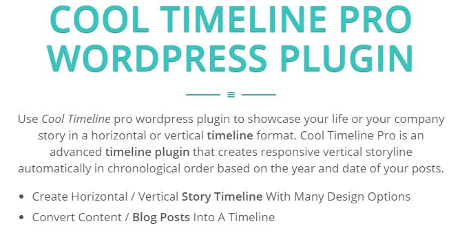 Cool Timeline Pro WORDPRESS TIMELINE PLUGIN