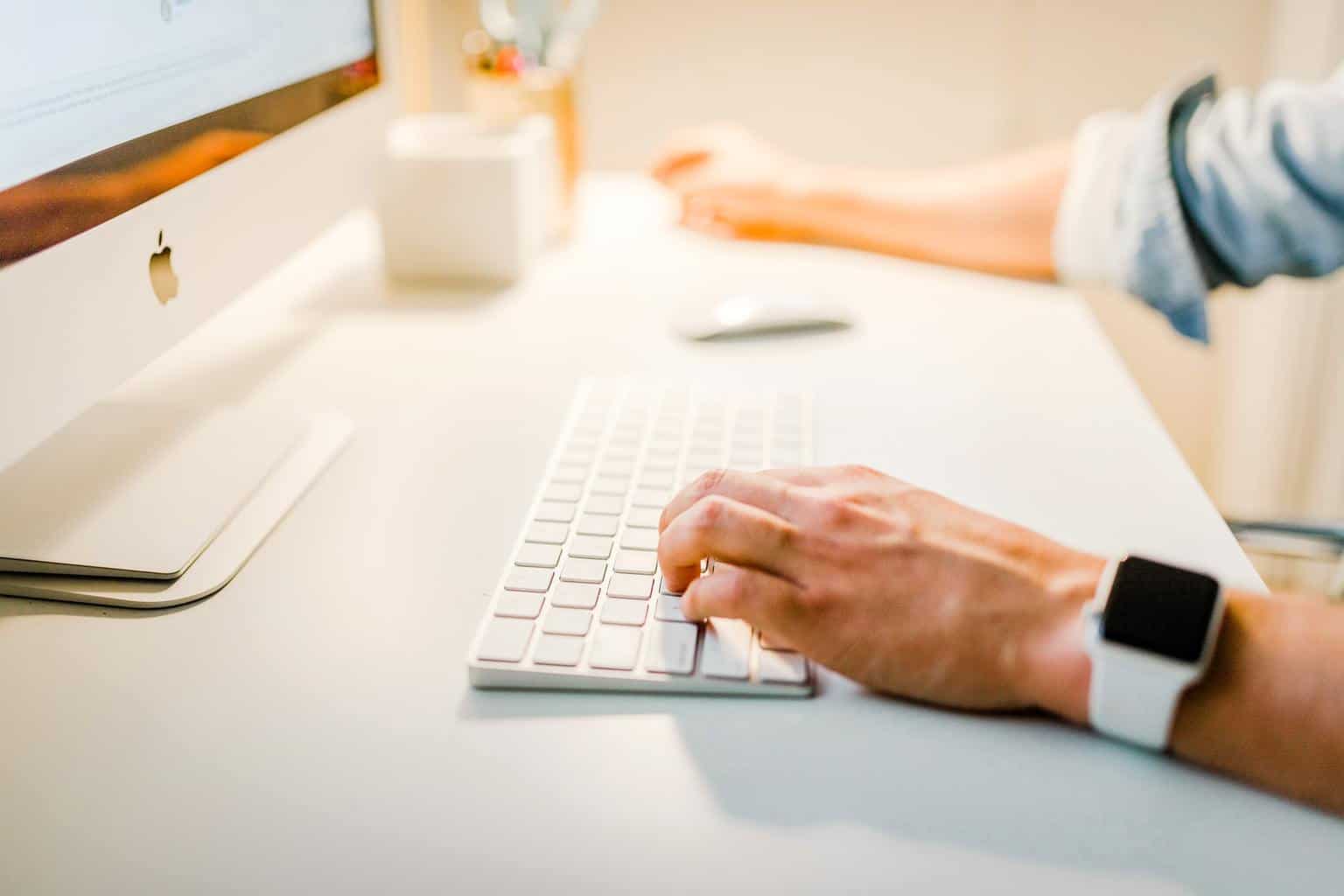 Typing on keyboard