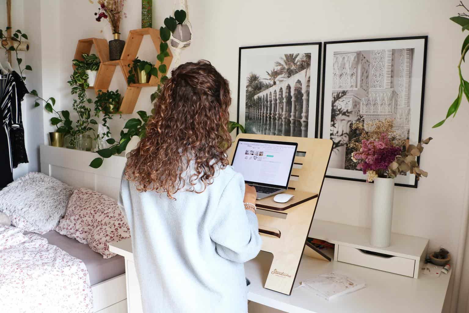 Woman using laptop