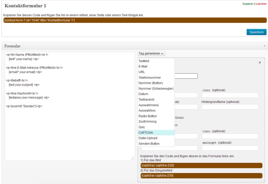Add CAPTCHA in Contact Form 7 Plugin