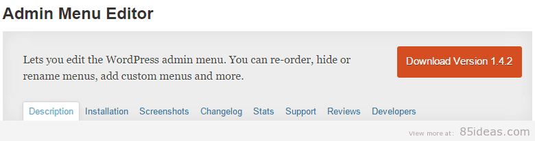 Admin Menu Editor Plugin