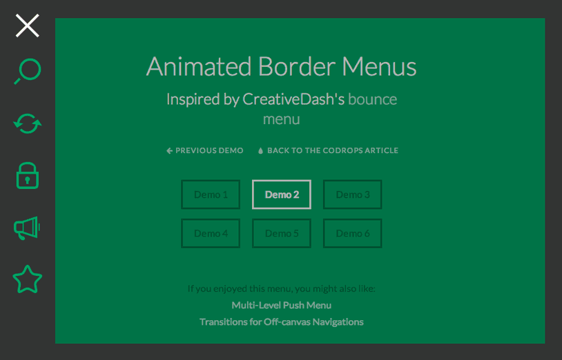 Animated Border Menu