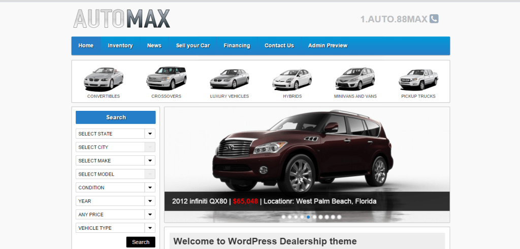 AUTOMAX Car Dealership Theme