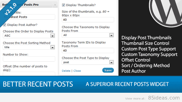 Better Recent Posts Widget Pro