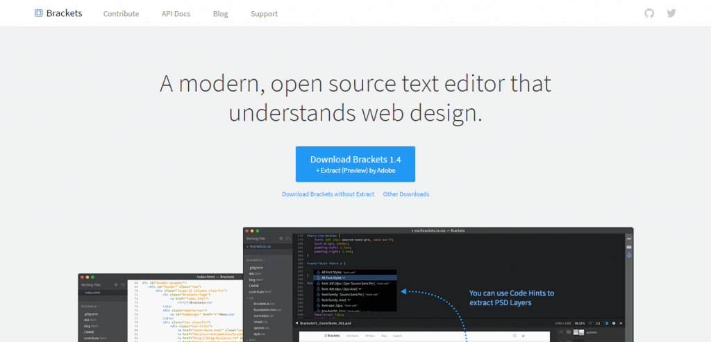 Brackets open source code editor