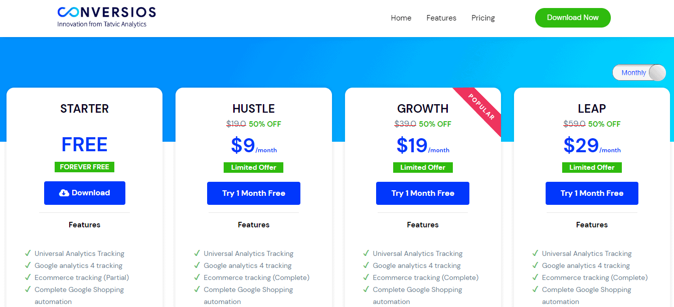 Conversios pricing