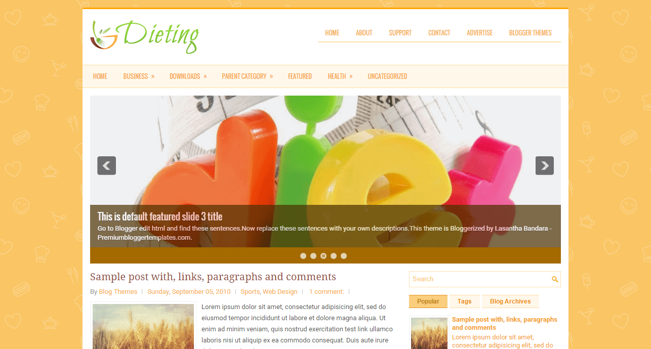 Dieting Blogspot template