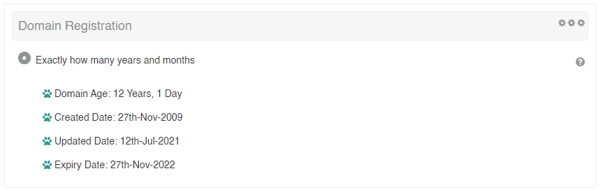 Domain info