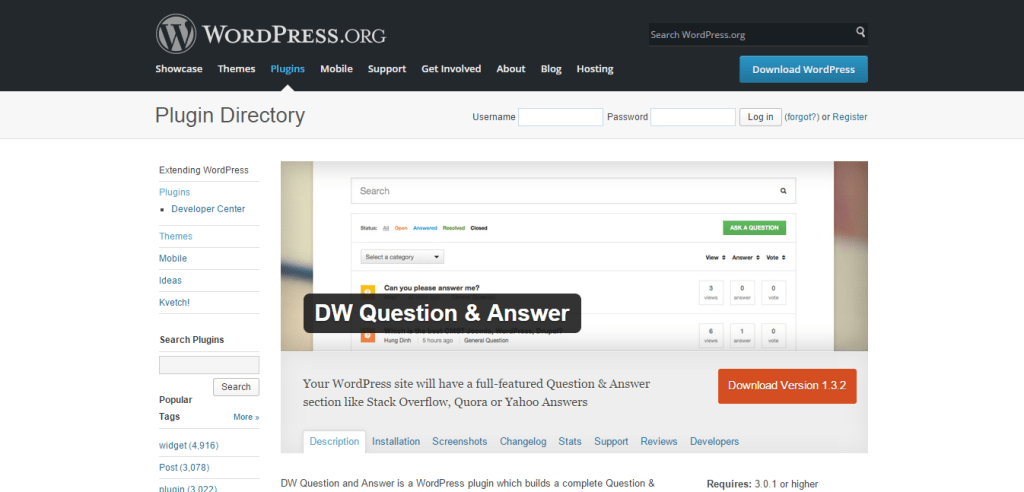 DW Question Answer Plugin