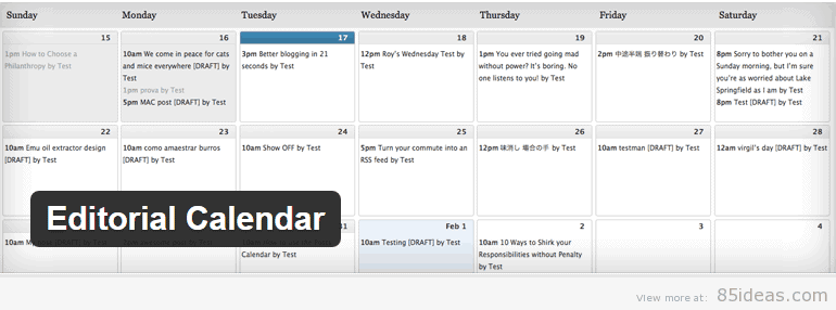 Editorial Calendar Plugin