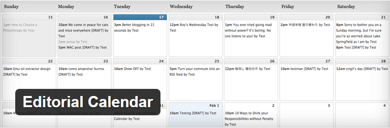 Editorial Calendar WordPress Plugin