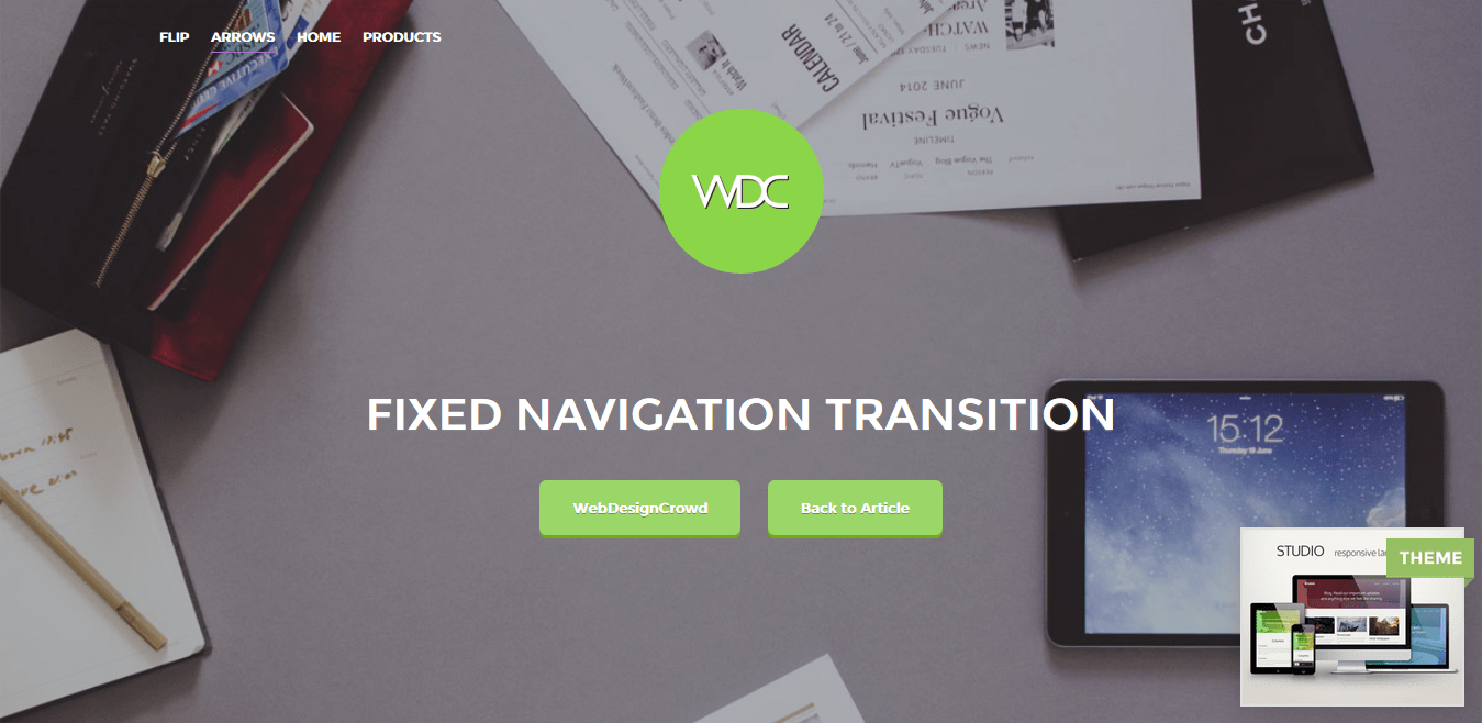 Fixed Navigation Transition